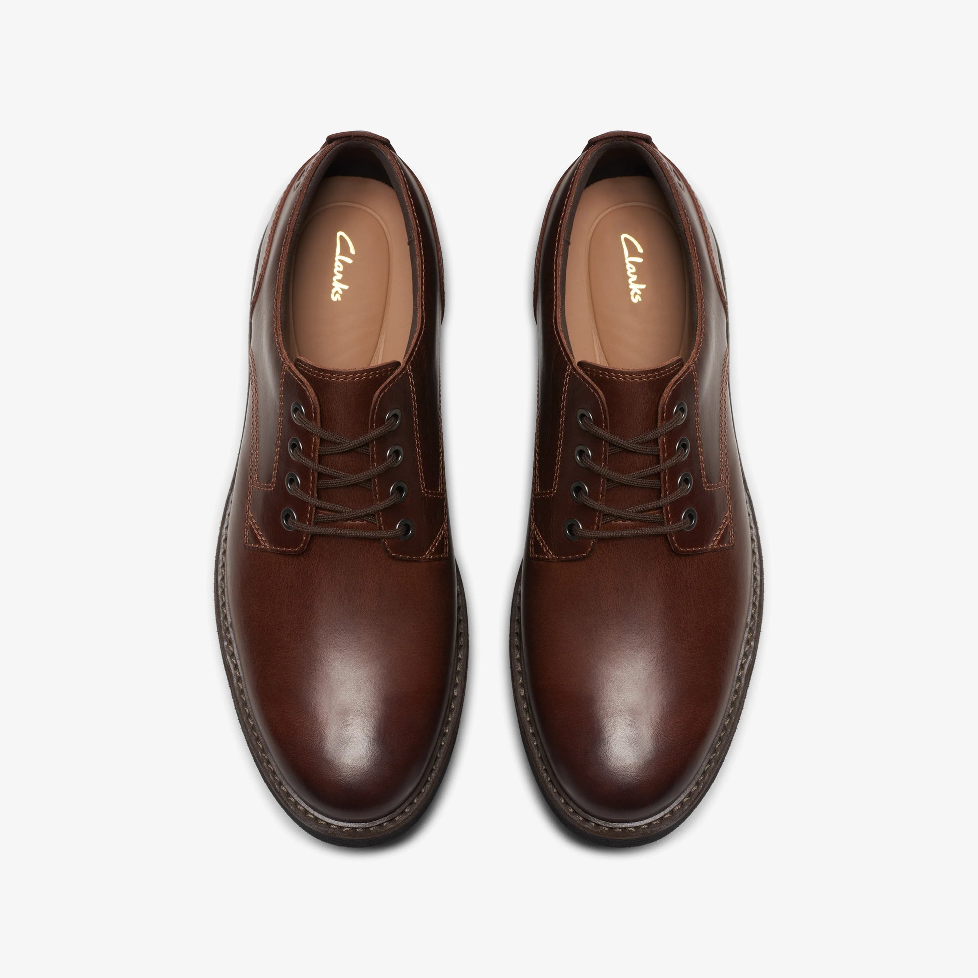 Zapatos Casual De La Marca Clarks  Para Hombre Modelo Batcombe Tie Dark Tan Lea En Color Marrón