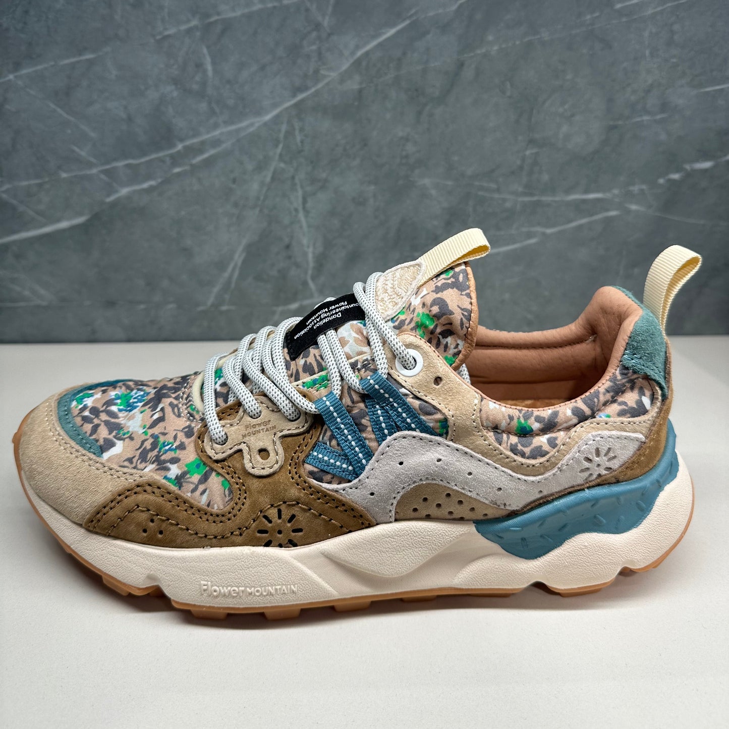 FLOWER MOUNTAIN | SNEAKERS | WOMAN | YAMANO 3 WOMAN SPRING FLOWERS LIGHT BROWN-DAR