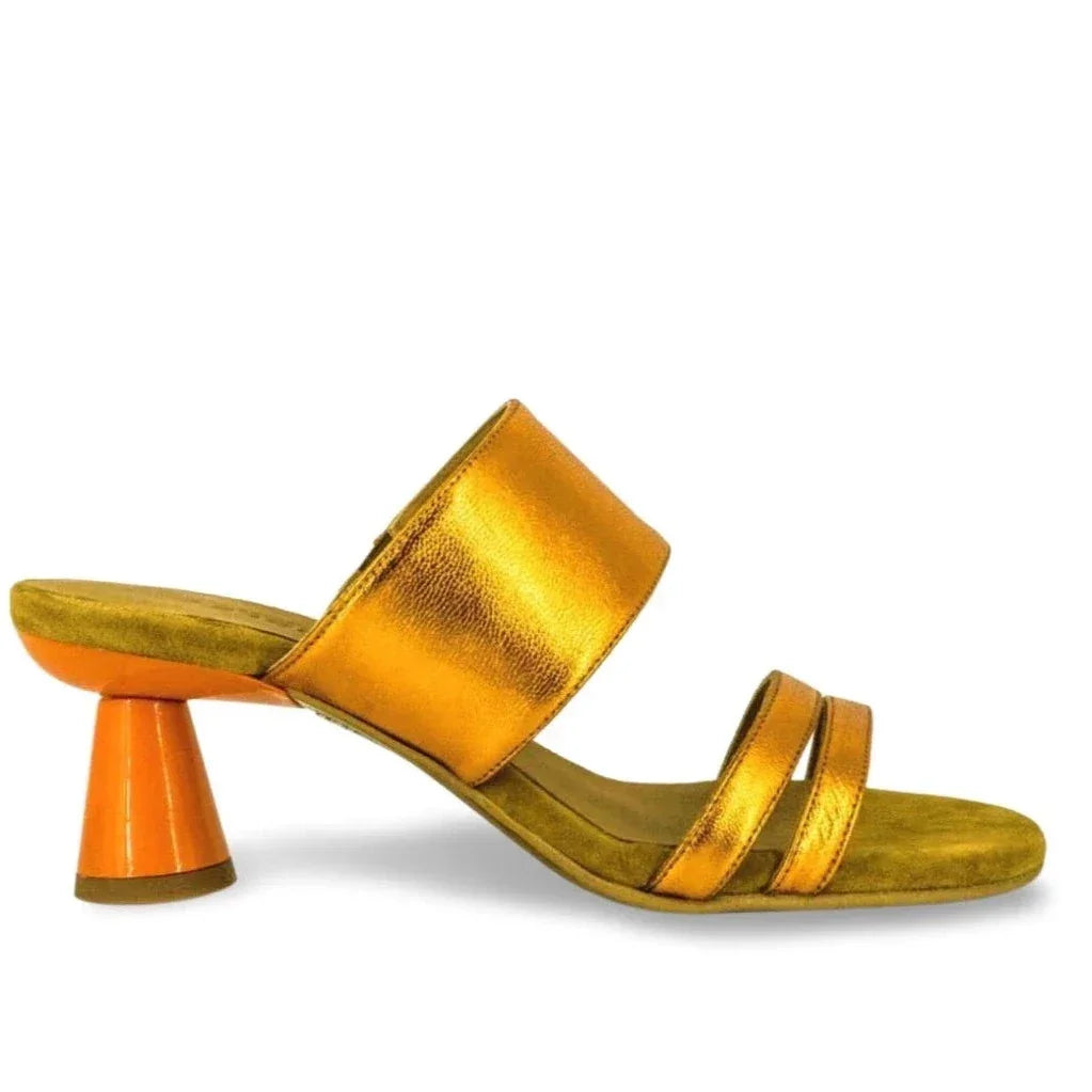 Sandalias De La Marca Audley Para Mujer Modelo Tacón Galaxy Mate Natron En Color Naranja