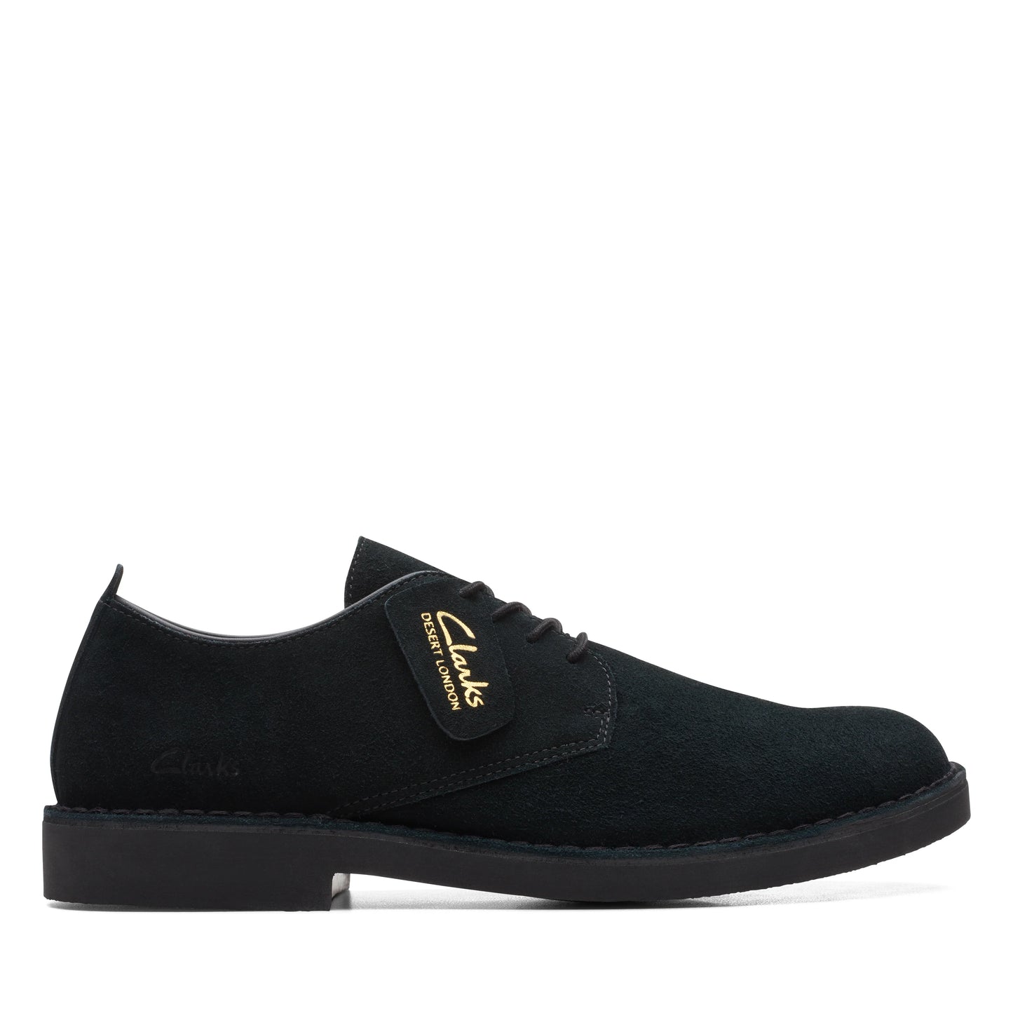 Zapatos Derby De La Marca Clarks Para Hombre Modelo Desert Lon Evo Black Suede En Color Negro