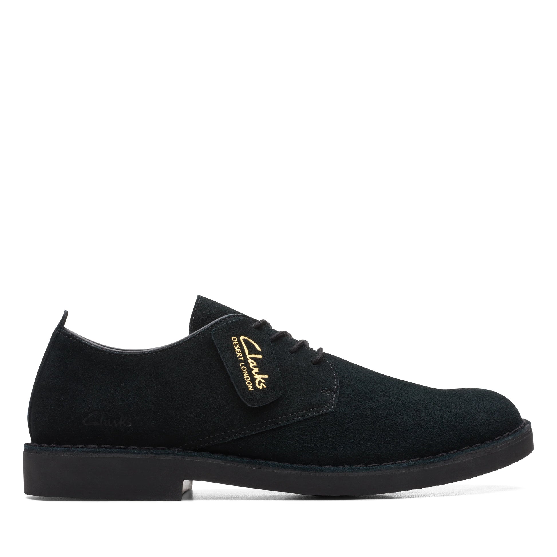 Zapatos Derby De La Marca Clarks  Para Hombre Modelo Desert Lon Evo Black Suede En Color Negro
