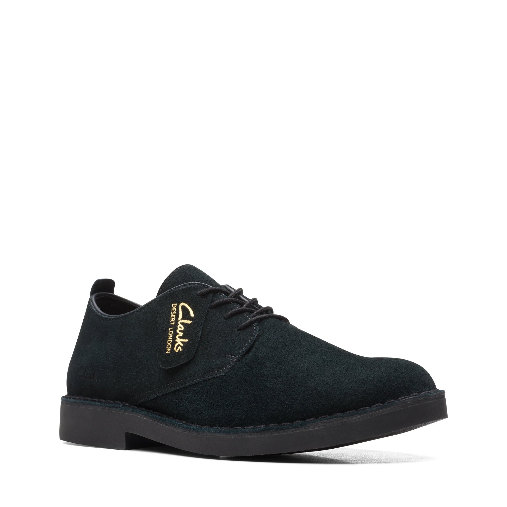 Zapatos Derby De La Marca Clarks  Para Hombre Modelo Desert Lon Evo Black Suede En Color Negro