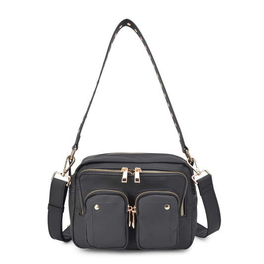 NUNOO | BOLSO MUJER | ELLIE BAMBOO BLACK W GOLD BLACK | NEGRO
