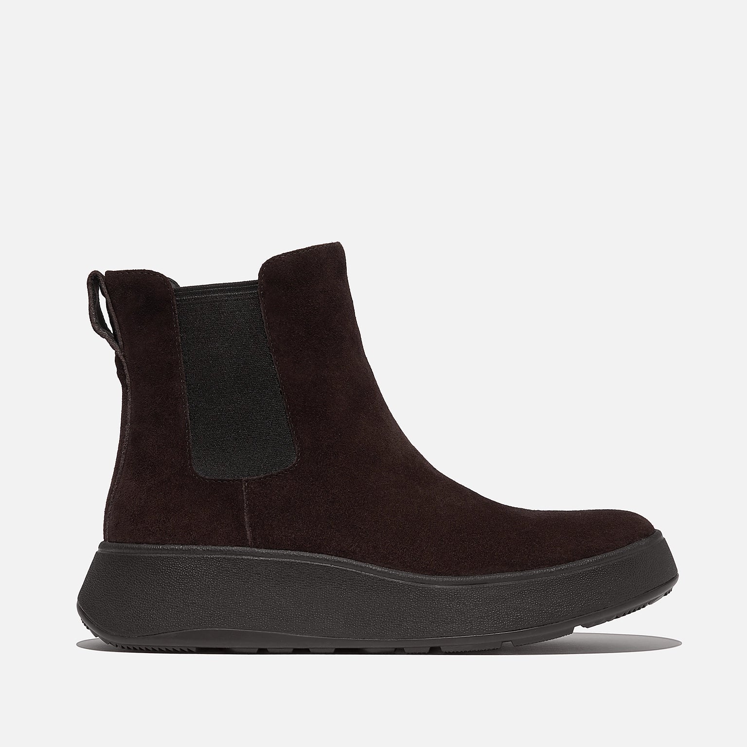 UGG BOOTS MODEL W F-MODE SUEDE FLATFORM CHELSEA BOOTS CHOCOLATE BROWN FOR WOMEN