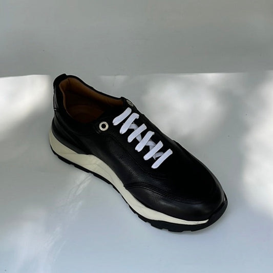 LOTTUSSE | MEN'S DRESS SNEAKERS | OSAKA CORVARA BLACK/WHITE |