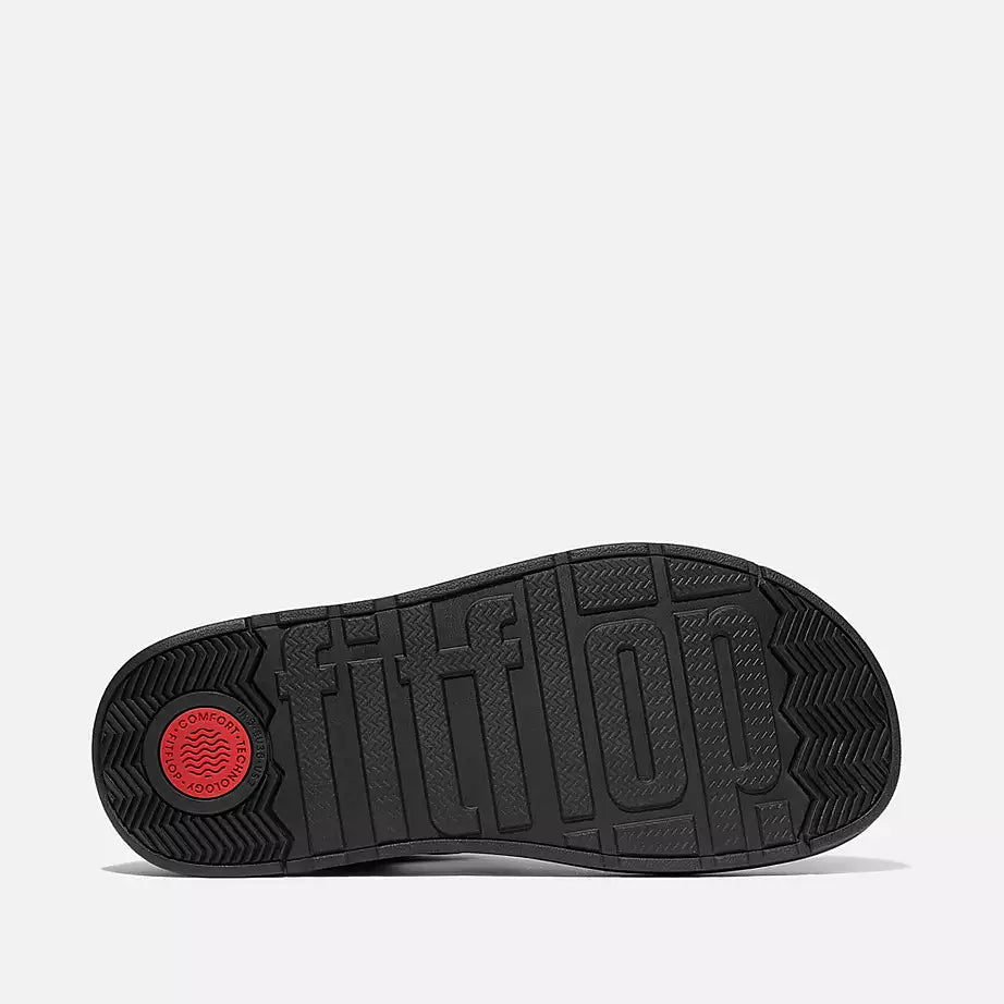 FITFLOP | WOMEN'S SANDALS | GEN FF BUCKLE TWO BAR LEATHER SLIDES LIGHT TAN | BLACK