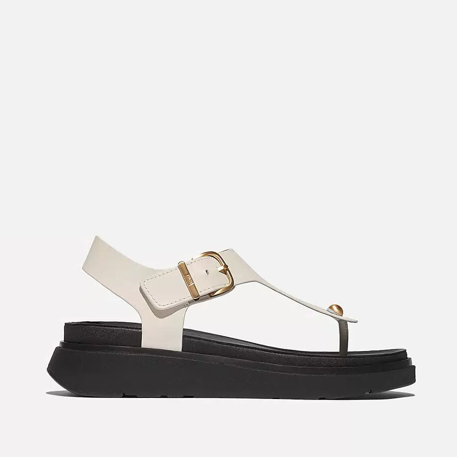 FITFLOP | WOMEN'S SANDALS | GEN FF BUCKLE TWO BAR LEATHER SLIDES LIGHT TAN | BLACK