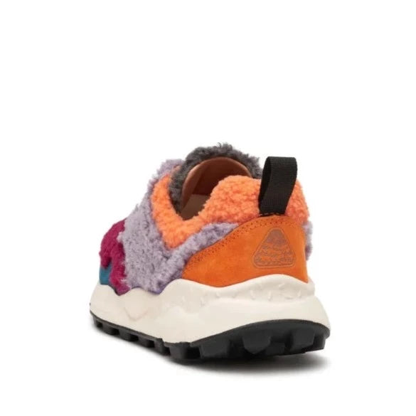 FLOWER MOUNTAIN | DAMEN-SNEAKERS | PAMPAS DAMEN WILDLEDER/TEDDY LILA ORANGE | LILA