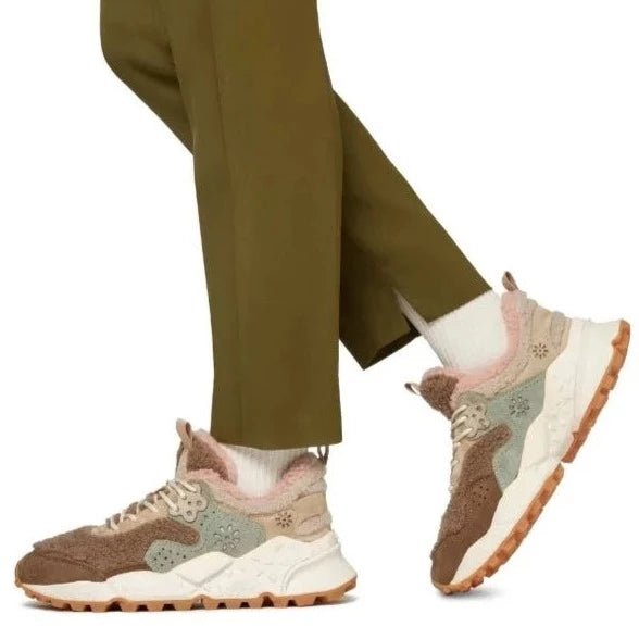 FLOWER MOUNTAIN | DAMEN-SNEAKERS | KOTETSU DAMEN WILDLEDER/TEDDY BEIGE ROSA | ROSA