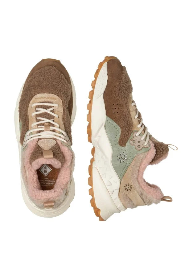 FLOWER MOUNTAIN | DAMEN-SNEAKERS | KOTETSU DAMEN WILDLEDER/TEDDY BEIGE ROSA | ROSA