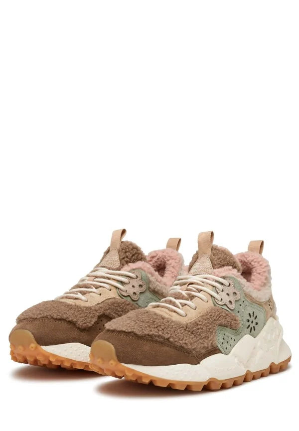 FLOWER MOUNTAIN | DAMEN-SNEAKERS | KOTETSU DAMEN WILDLEDER/TEDDY BEIGE ROSA | ROSA