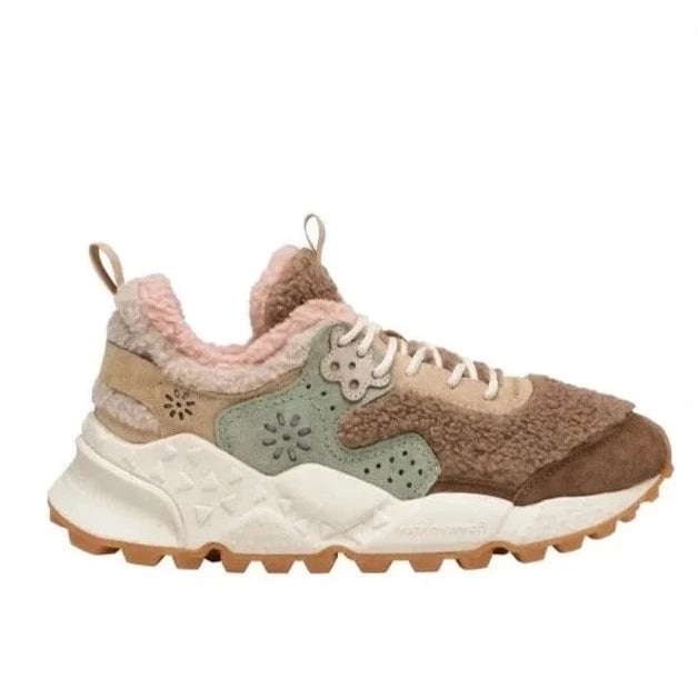 FLOWER MOUNTAIN | DAMEN-SNEAKERS | KOTETSU DAMEN WILDLEDER/TEDDY BEIGE ROSA | ROSA