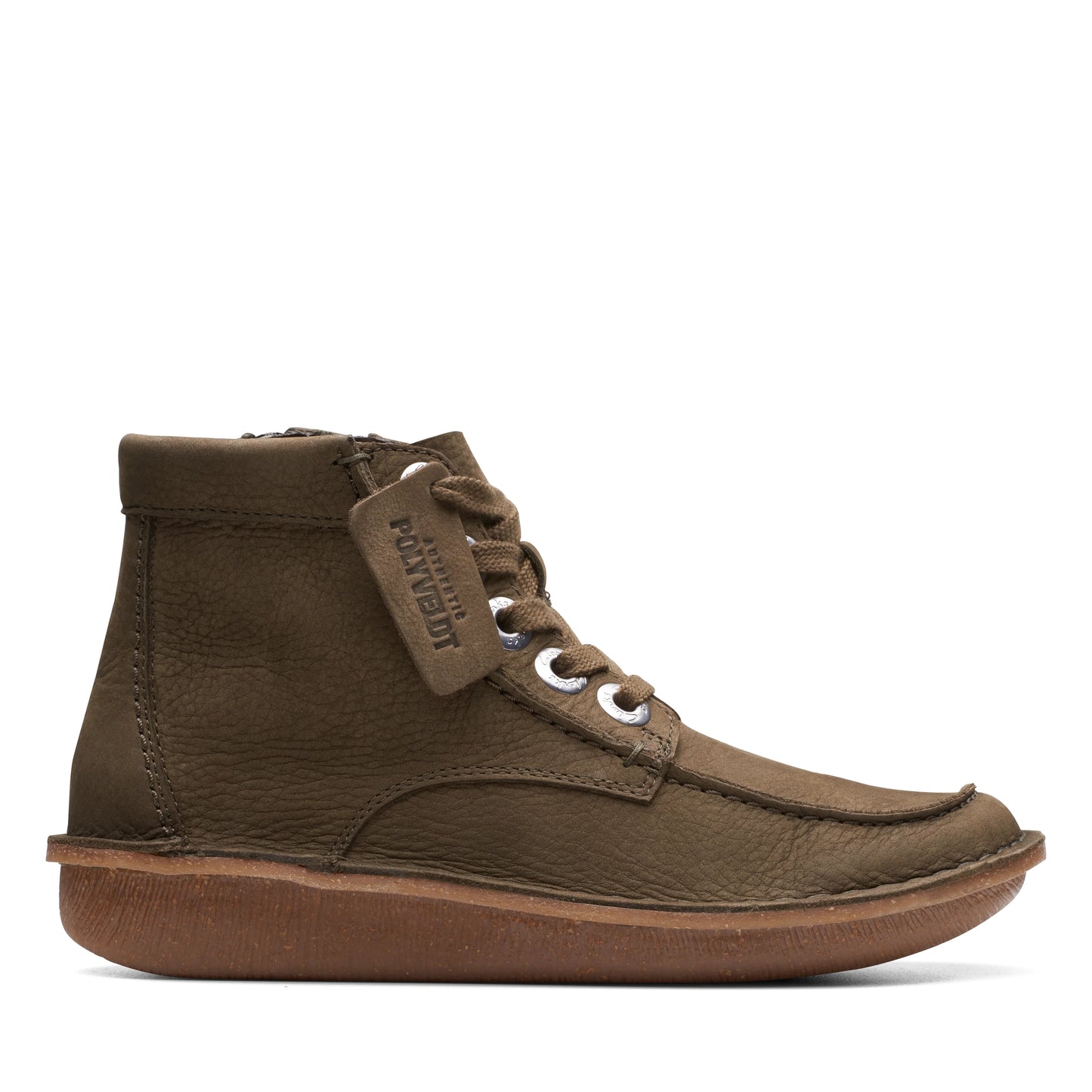 Botines De La Marca Clarks Para Mujer Modelo Funny Cedar Dark Olive Nubuck En Color Verde