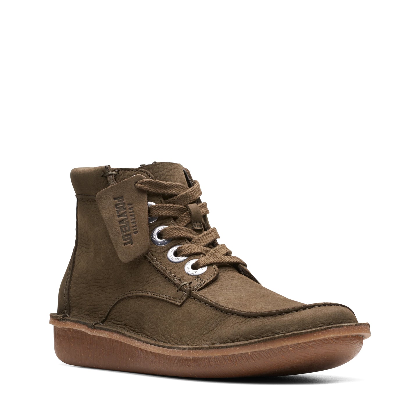 Botines De La Marca Clarks Para Mujer Modelo Funny Cedar Dark Olive Nubuck En Color Verde