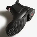 HUNTER | BOTAS MUJER | CHELSEA ESTILO COMANDO | NEGRO