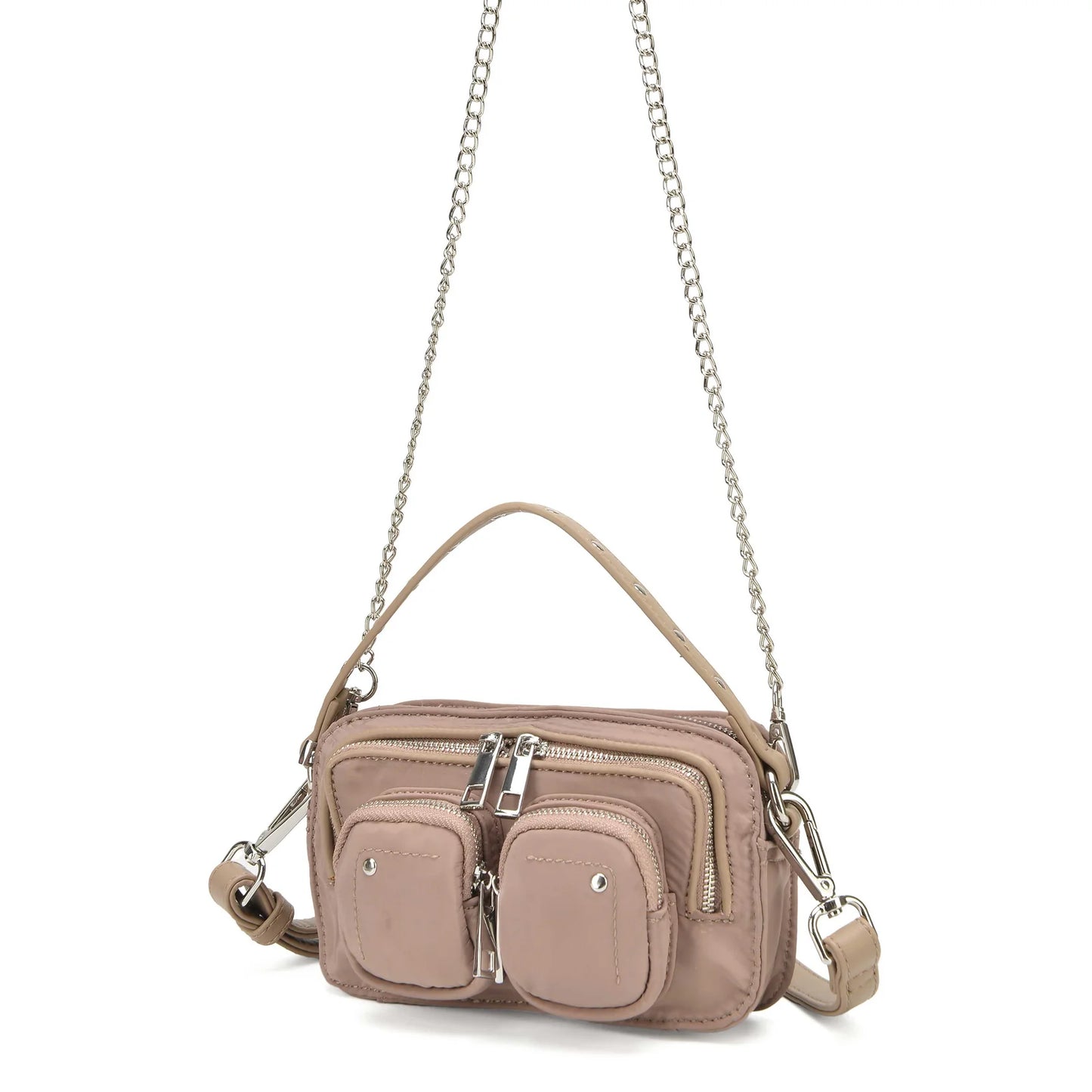 NUNOO | Borsa da donna | Helena in nylon riciclato color talpa | Grigio