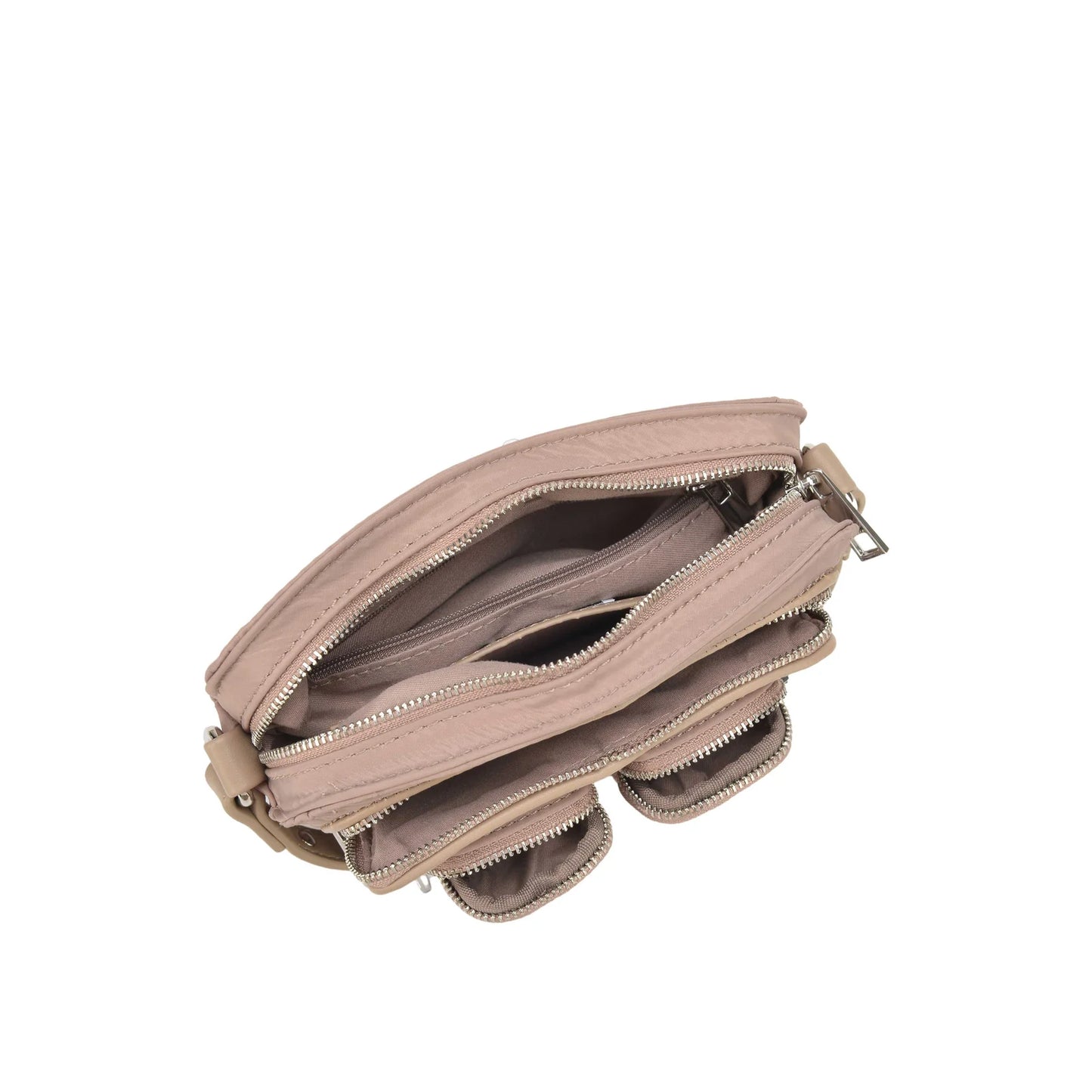 NUNOO | Borsa da donna | Helena in nylon riciclato color talpa | Grigio