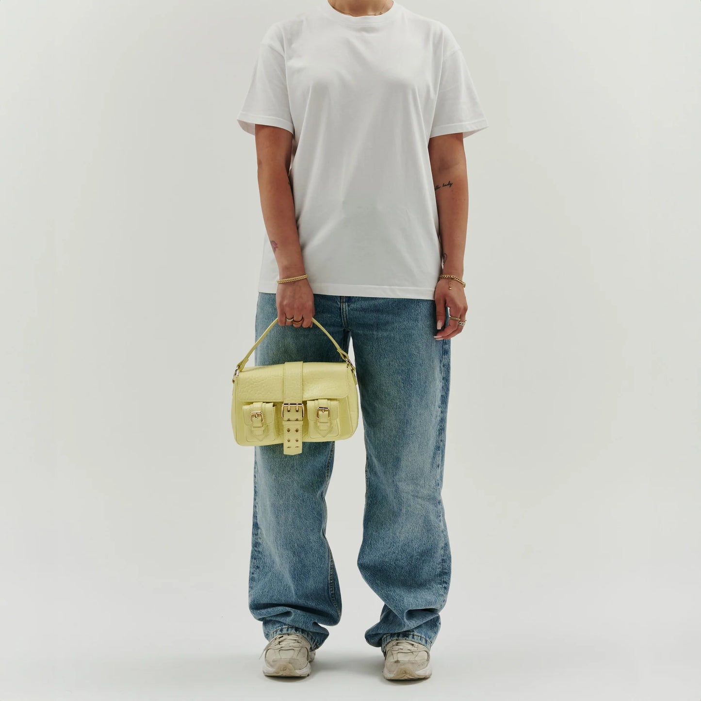 NUNOO | BOLSO | MUJER | HONEY BUCKLE NEW ZEALAND YELLOW W GOLD | AMARILLO
