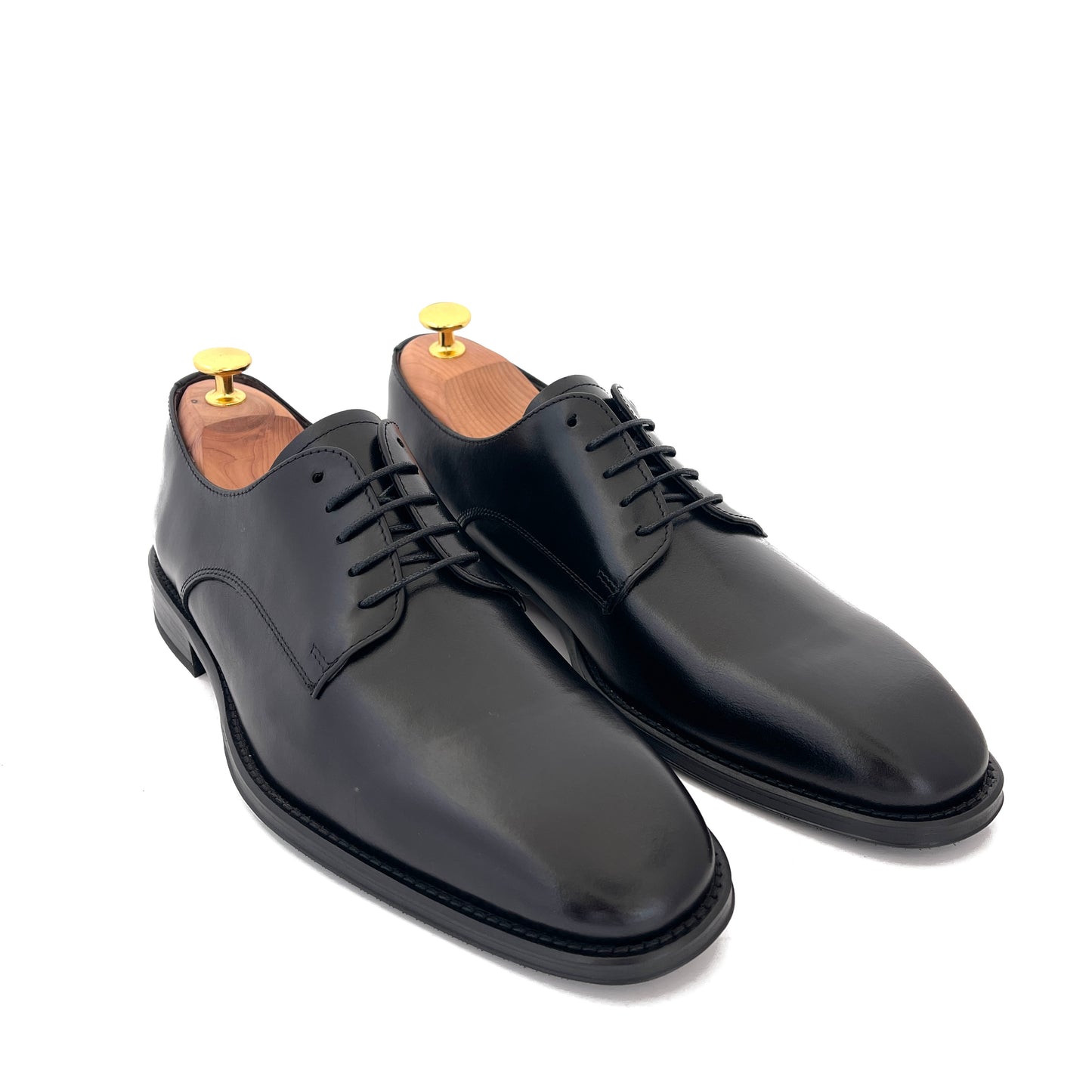 LUIS GONZALO 1966 | HERREN-DERBY-SCHUHE | GEPOLSTERTES KALBSLEDER | SCHWARZ