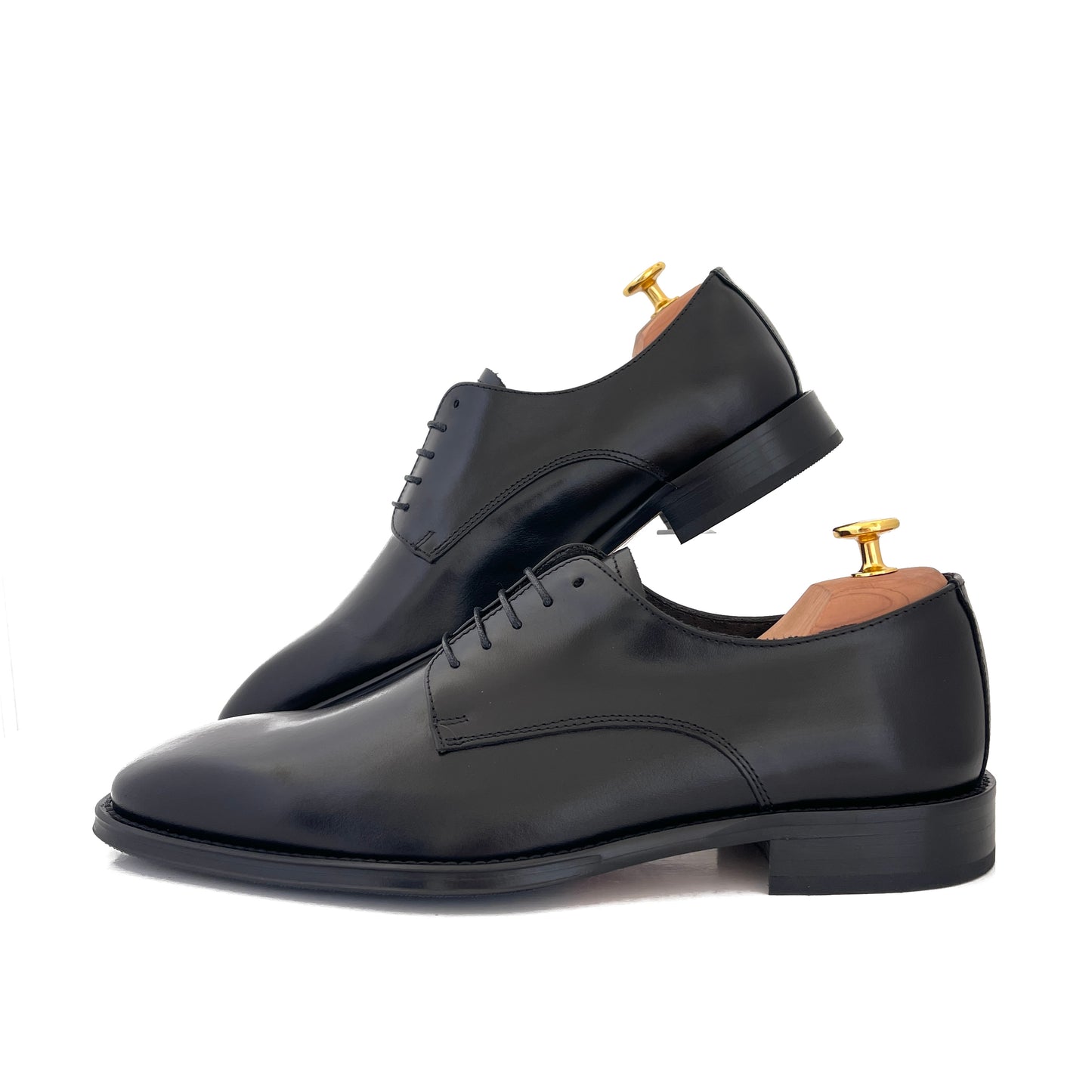 LUIS GONZALO 1966 | HERREN-DERBY-SCHUHE | GEPOLSTERTES KALBSLEDER | SCHWARZ