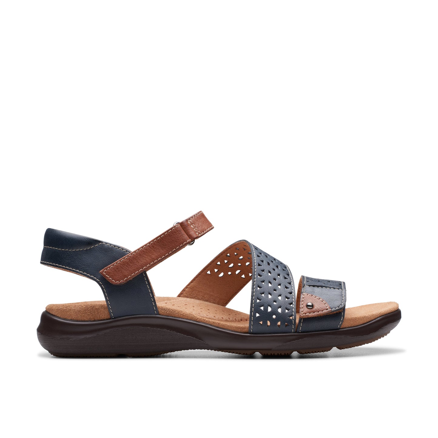 Sandalias De La Marca Clarks Para Mujer Modelo Kitly Way Navy Leather En Color Azul
