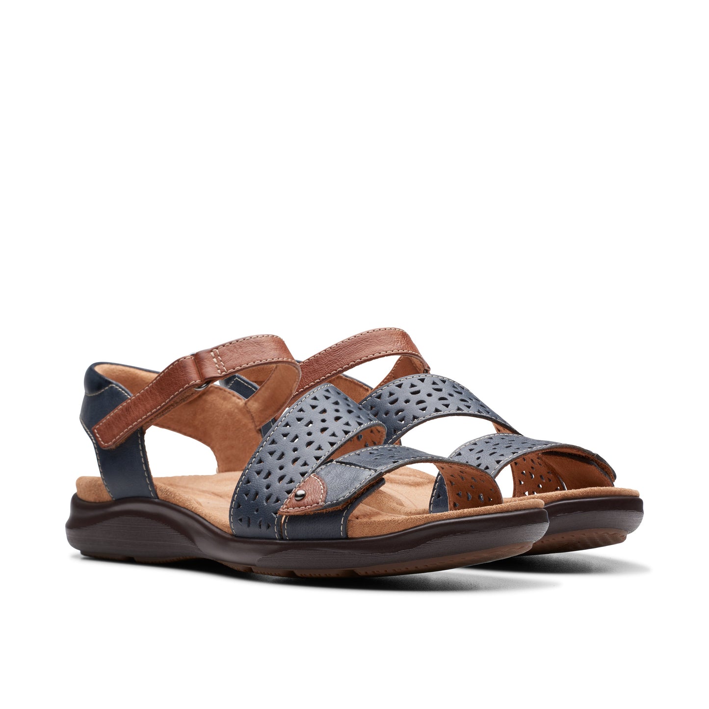 Sandalias De La Marca Clarks Para Mujer Modelo Kitly Way Navy Leather En Color Azul
