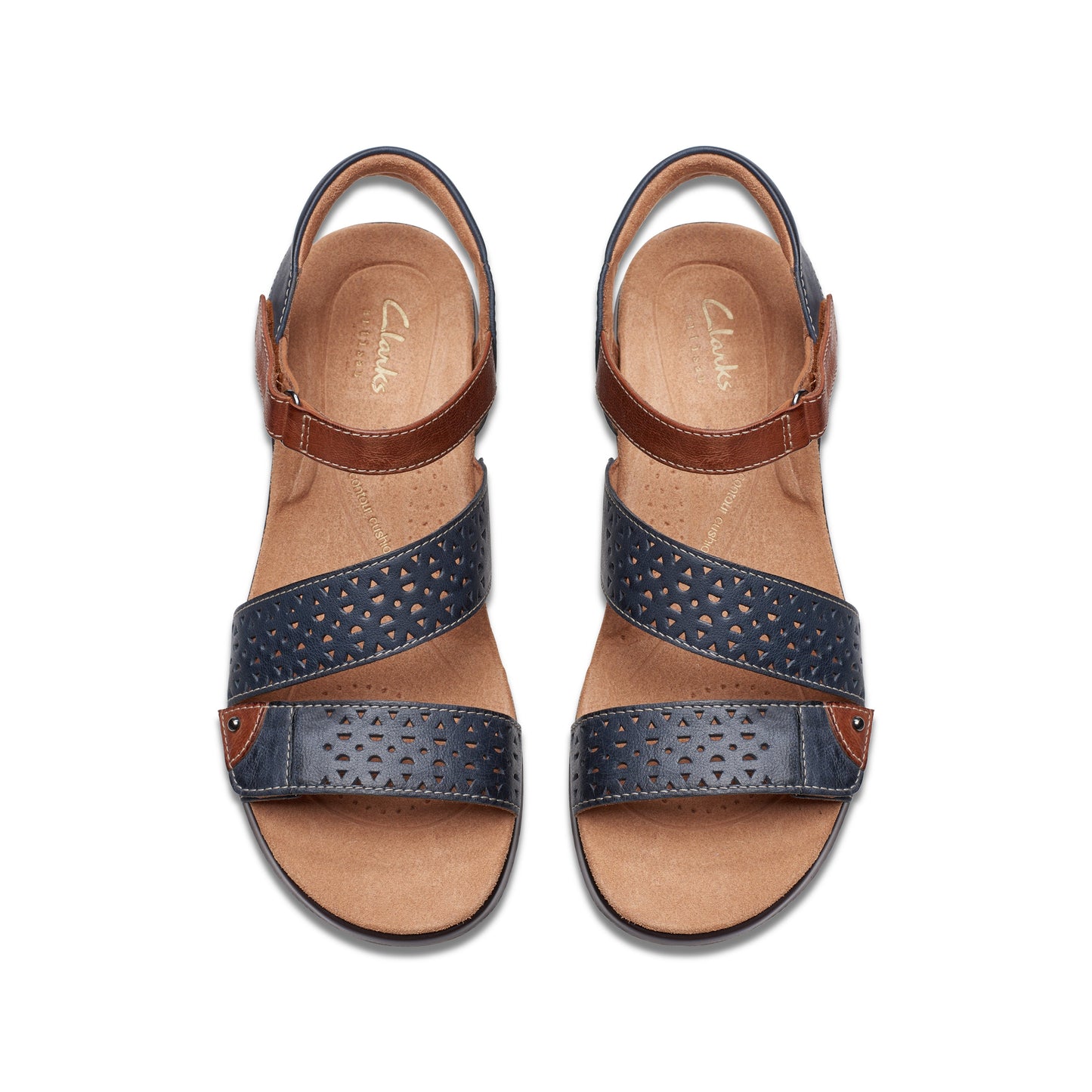 Sandalias De La Marca Clarks Para Mujer Modelo Kitly Way Navy Leather En Color Azul