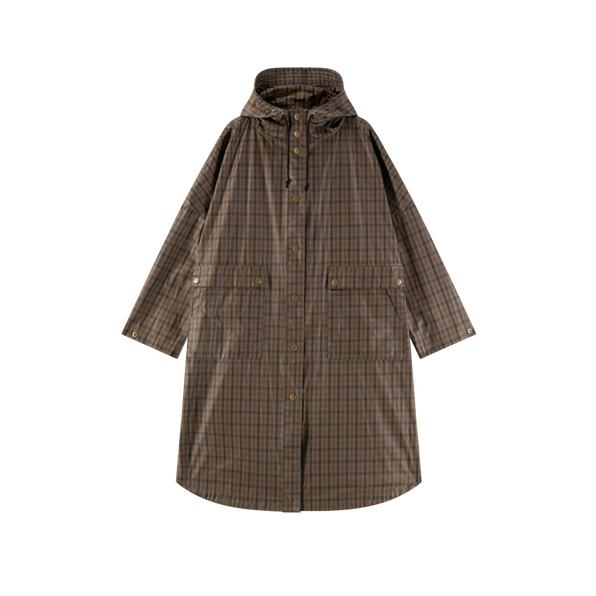 LEON & HARPER | GORROS | MUJER | PONCHO VANNAH CHECKI | MARRÓN