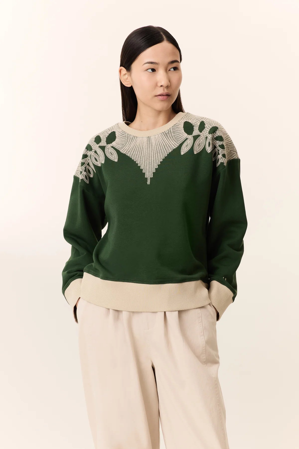 LEON & HARPER | SWEATSHIRTS | MUJER | SIENA LEAF GREEN | VERDE