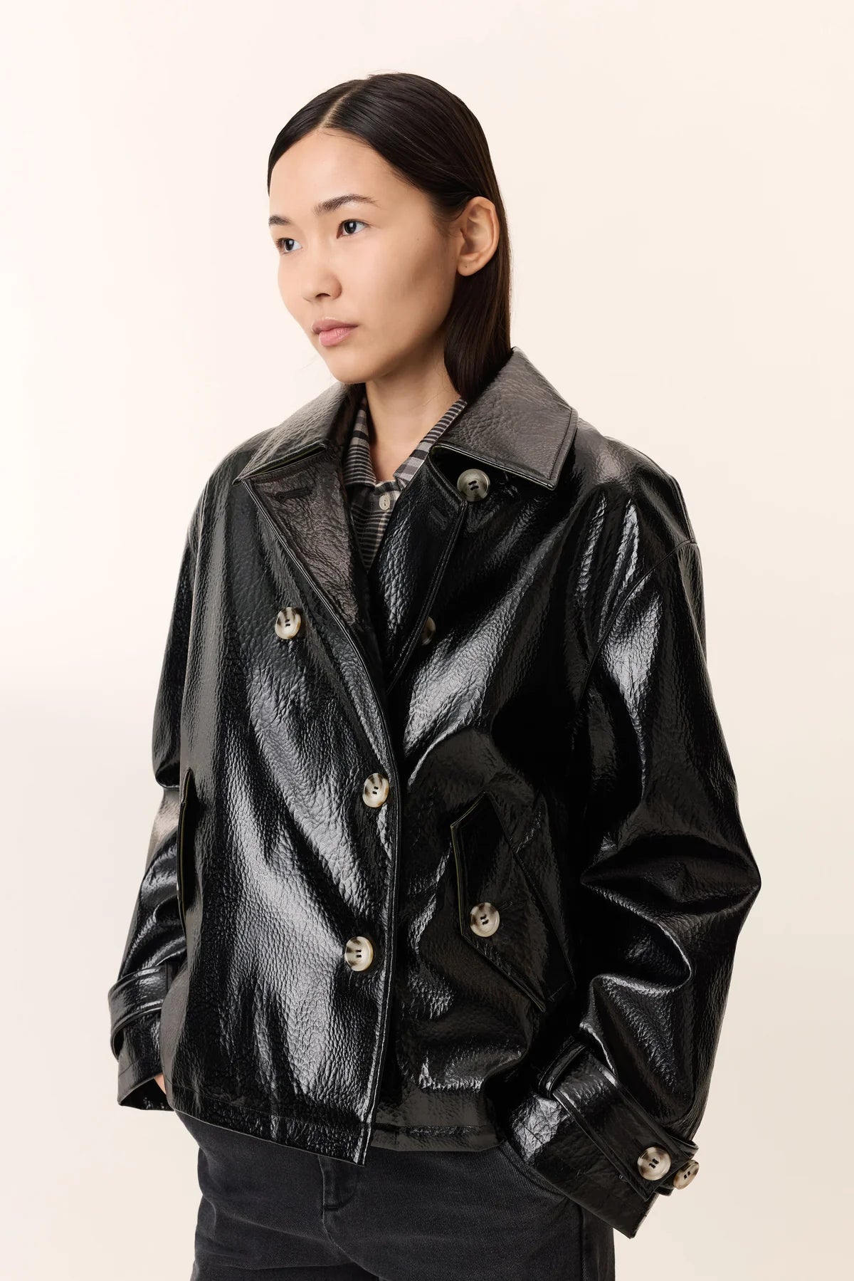 LEON & HARPER | CHAQUETAS | MUJER | VANNI PLN BLACK | NEGRO
