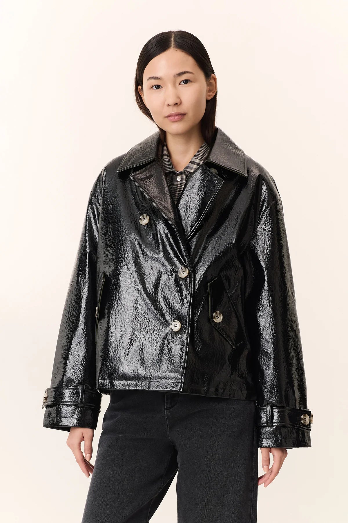 LEON & HARPER | CHAQUETAS | MUJER | VANNI PLN BLACK | NEGRO