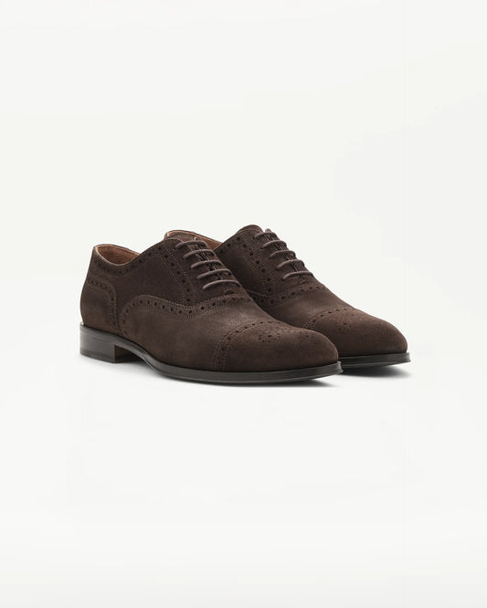 LOTTUSSE | ZAPATOS DE VESTIR | HOMBRE | OXFORD PUNTERA RECTA LENOX PIEL MOCA | MARRÓN