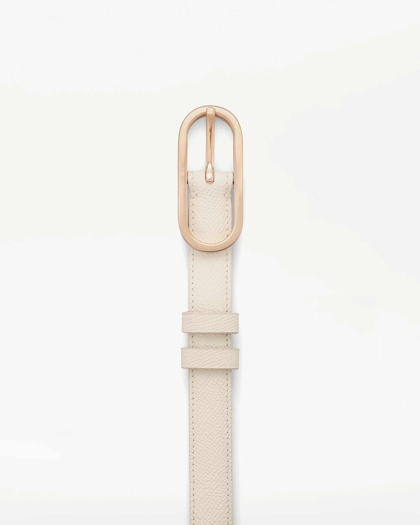 LOTTUSSE | CINTURONES | MUJER | CINTURÓN DE BECERRO ESTAMPADO SAFFIANO BLANCO ROTO | BLANCO