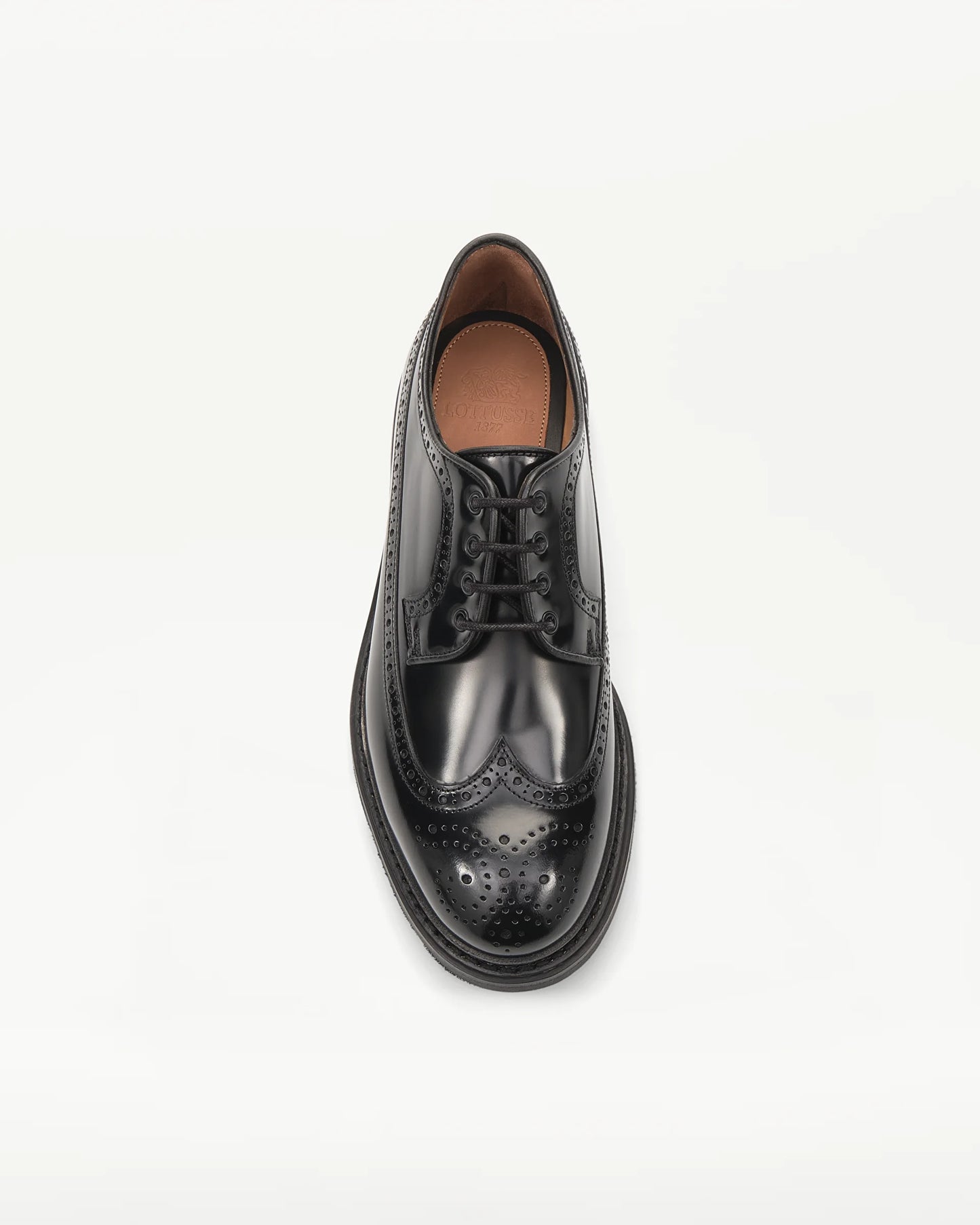 LOTTUSSE | ZAPATOS DERBY | MUJER | DERBY PALA VEGA TRAPADO WALTON PIEL NEGRO | NEGRO