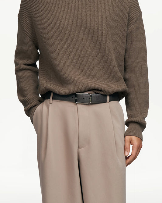 LOTTUSSE | CINTURONES | HOMBRE | CINTURÓN REVERSIBLE PIEL MOKA NEGRO | NEGRO