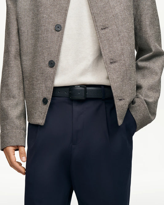 LOTTUSSE | CINTURONES | HOMBRE | CINTURÓN DE PIEL DE BECERRO AZUL MARINO/NEGRO MOCA | MARRÓN