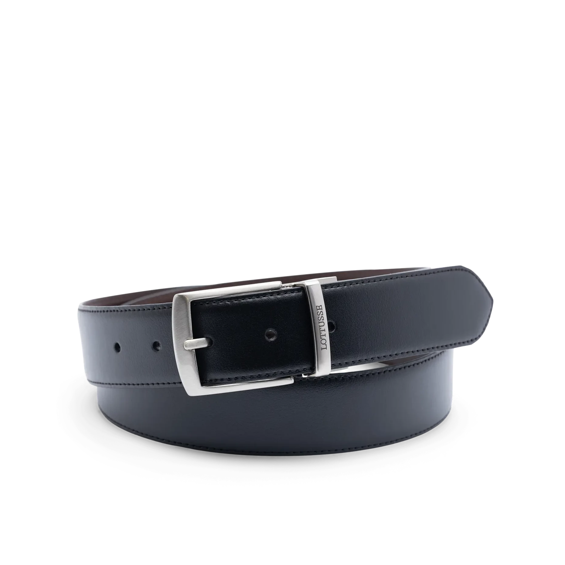 LOTTUSSE | 男士皮带 | 双面黑棕苯胺 | 黑色