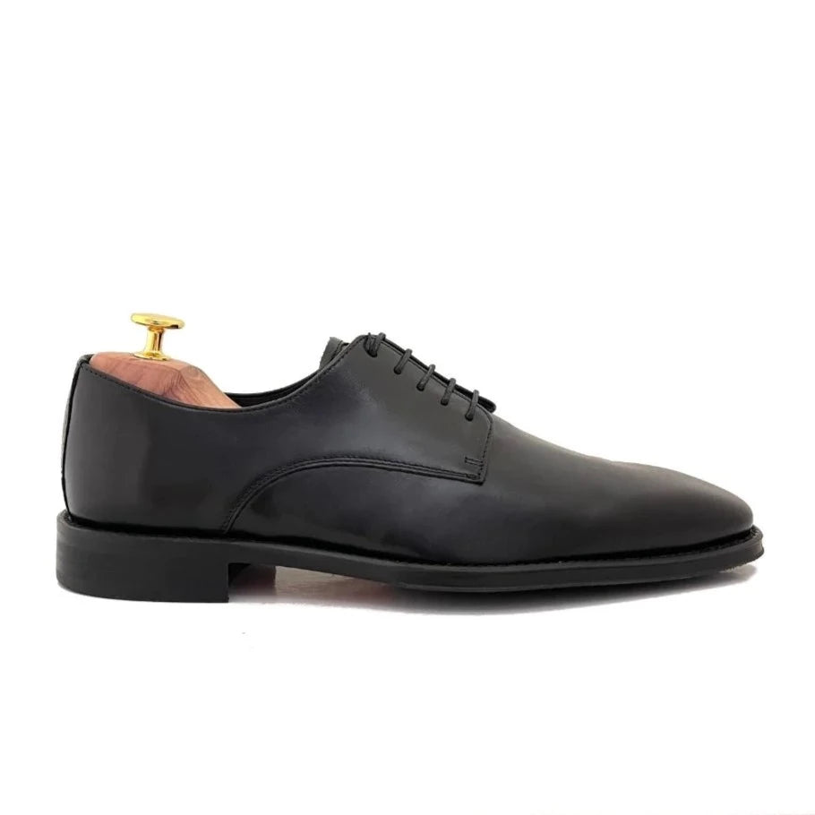 LUIS GONZALO 1966 | HERREN-DERBY-SCHUHE | GEPOLSTERTES KALBSLEDER | SCHWARZ