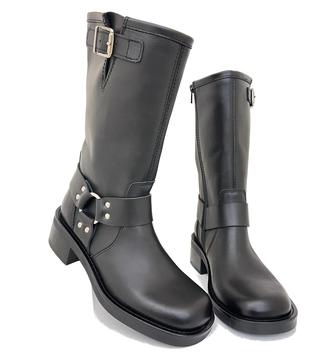 LUIS GONZALO 1966 | BOTTES FEMME | BOTTES MOTARD NOIRES
