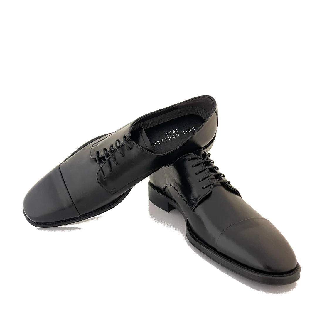 LUIS GONZALO 1966 | ZAPATOS DERBY HOMBRE | ZAPATO HOMBRE PUNTERA RECTA | NEGRO