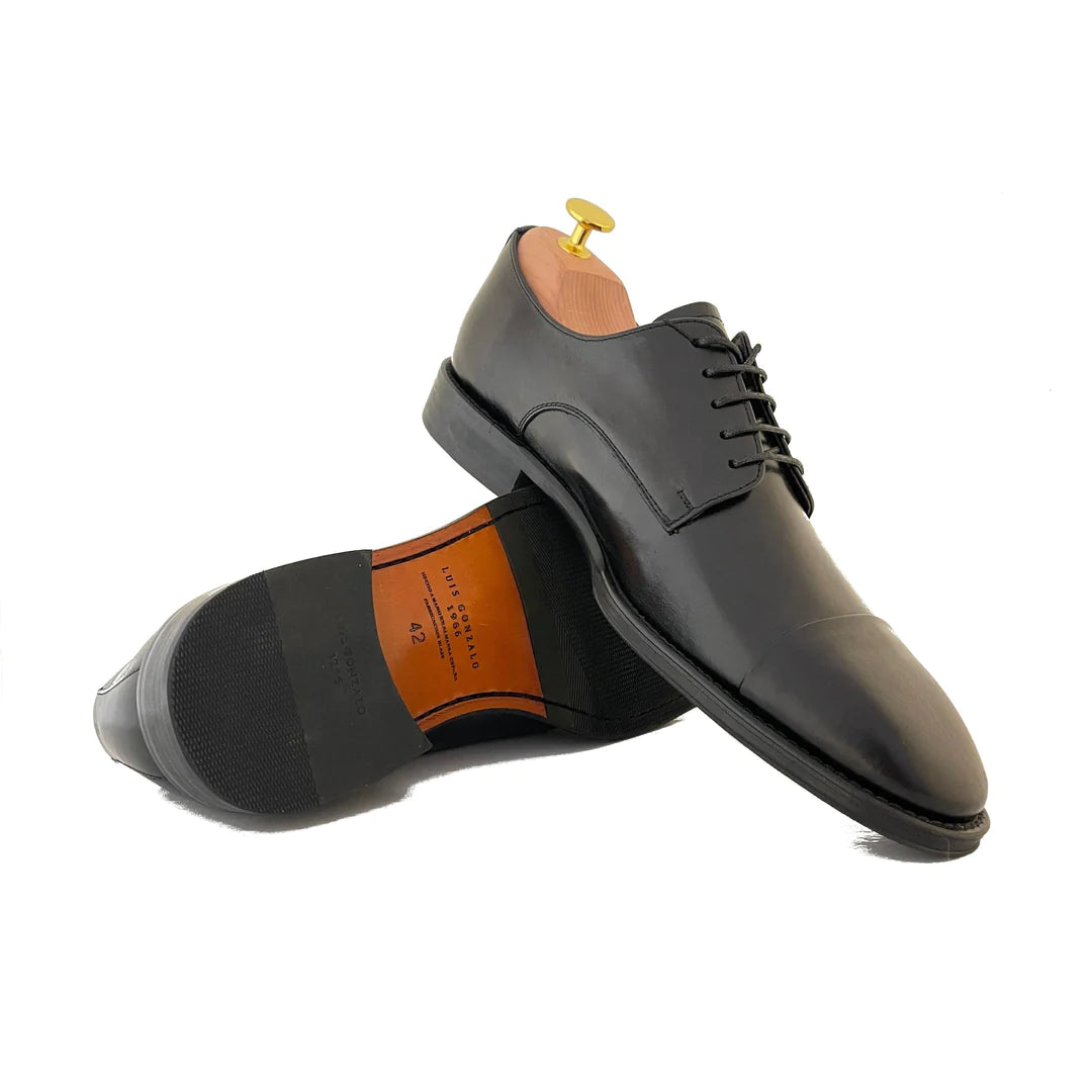 LUIS GONZALO 1966 | ZAPATOS DERBY HOMBRE | ZAPATO HOMBRE PUNTERA RECTA | NEGRO