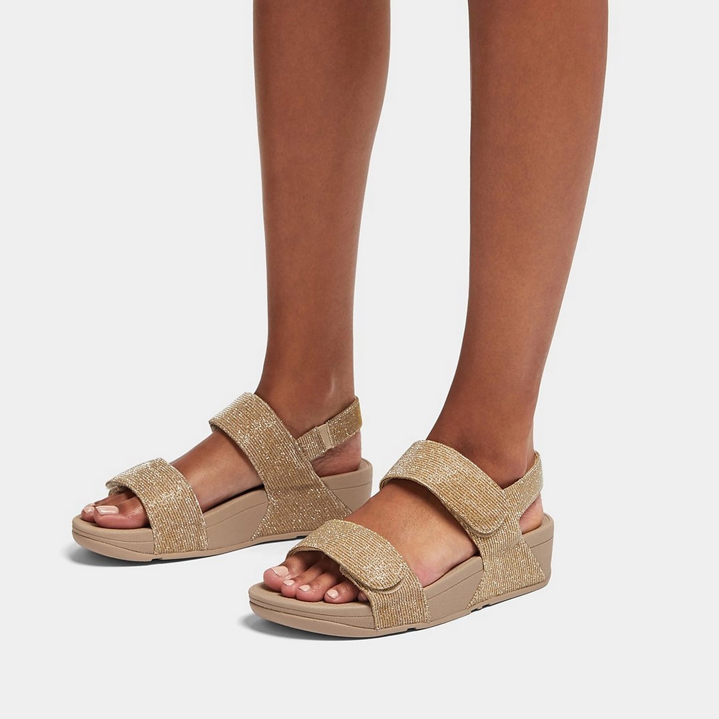 FITFLOP | WOMEN'S SANDALS | LULU ADJUSTABLE SHIMMERLUX BACK STRAP SANDALS LATTE | BEIGE