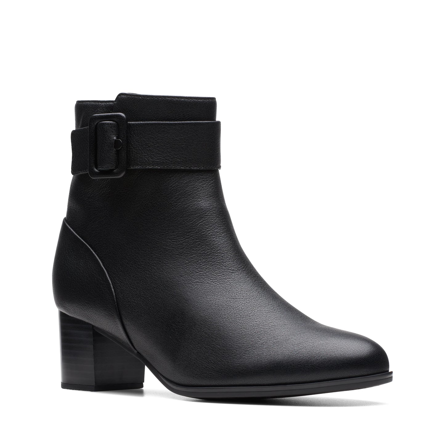 Botines De La Marca Clarks Para Mujer Modelo Loken Zip Wp Black Leather En Color Negro