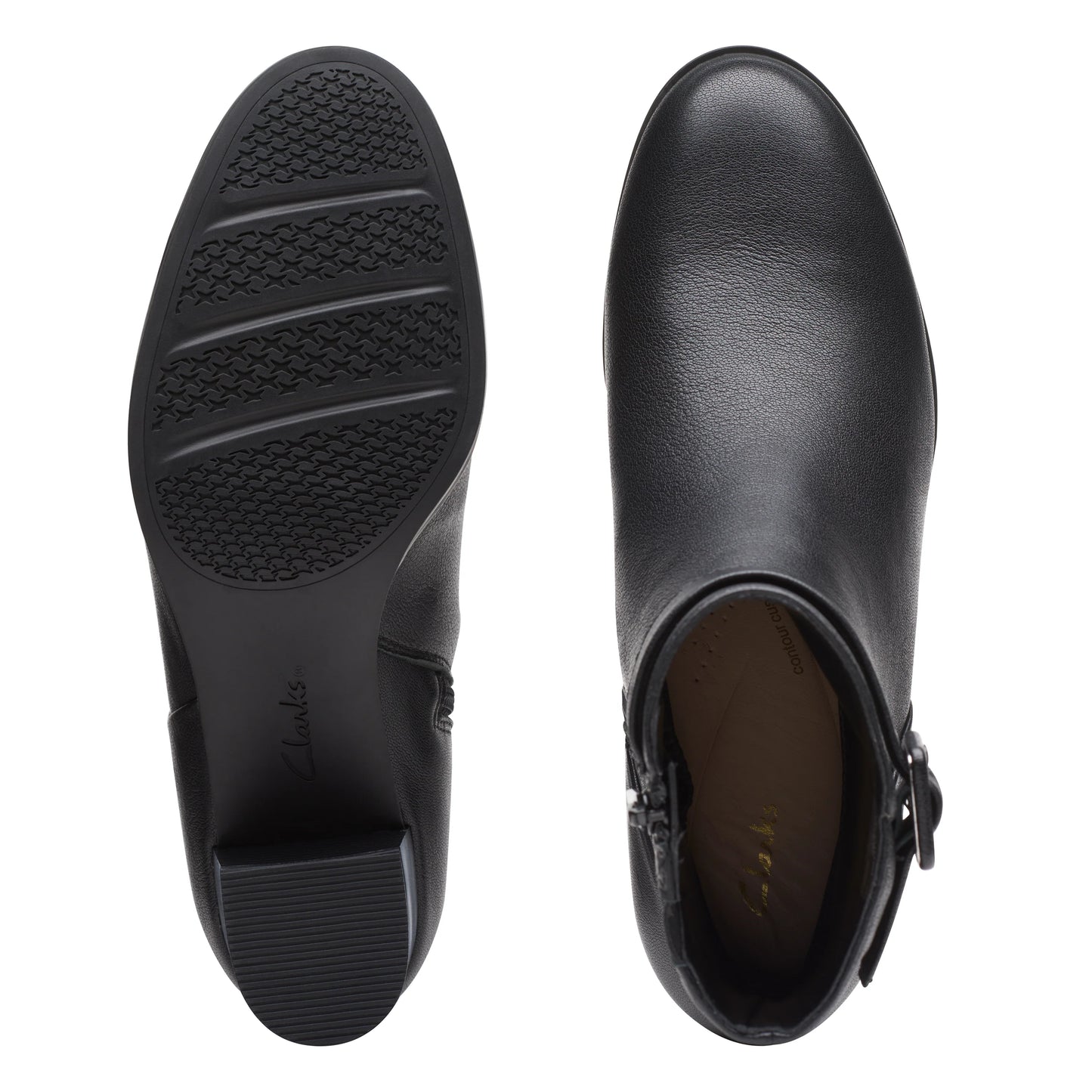Botines De La Marca Clarks Para Mujer Modelo Loken Zip Wp Black Leather En Color Negro