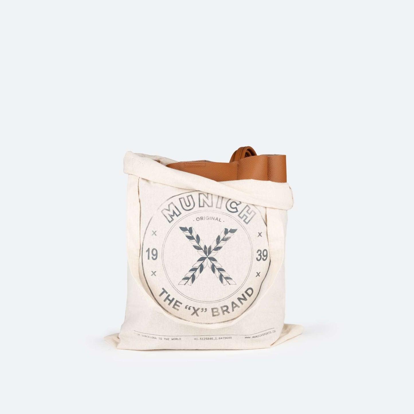 Sac de marque Munich pour femme, modèle Loft Woman Shopper Almond, en marron.