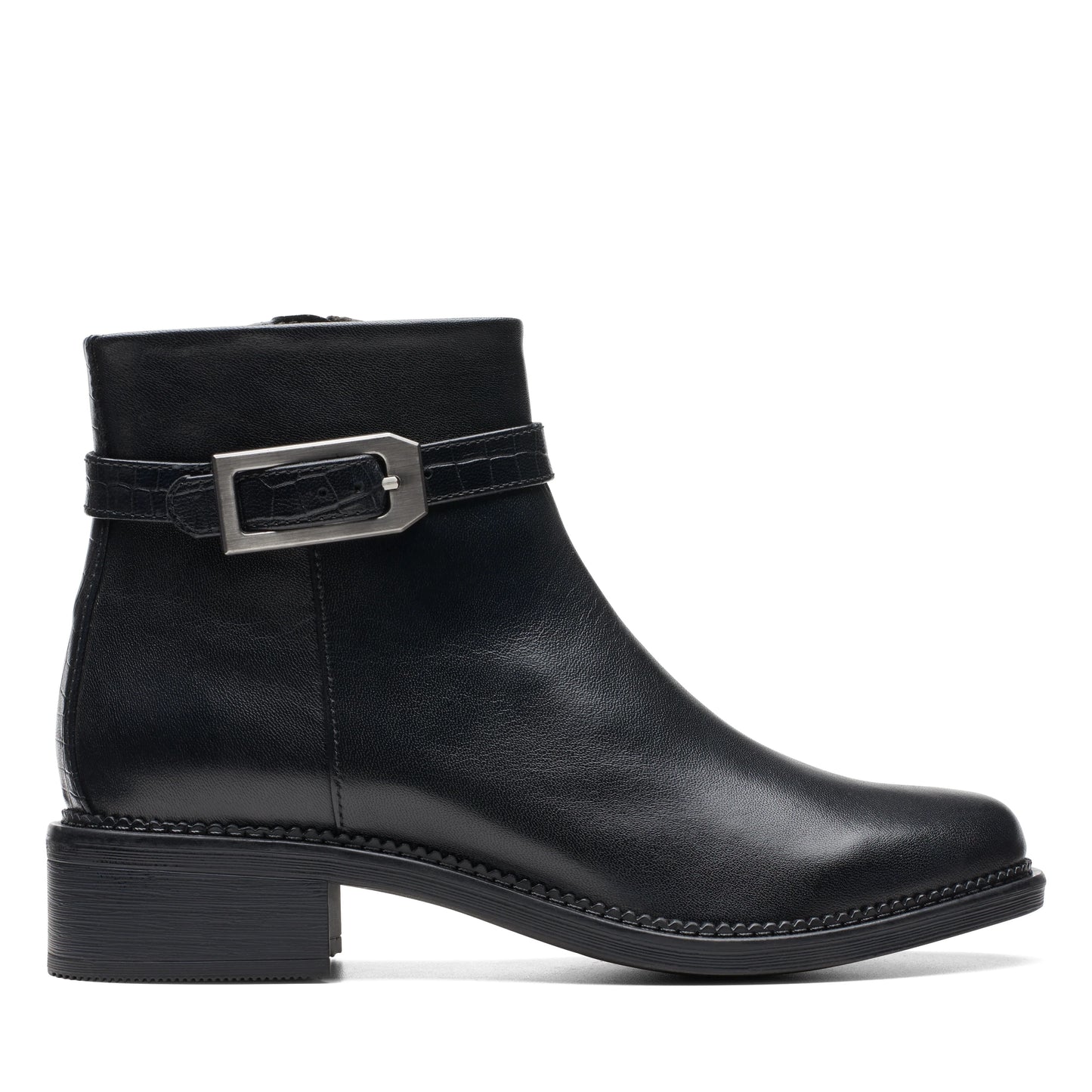 Botines De La Marca Clarks Para Mujer Modelo Maye Grace Black Leather En Color Negro
