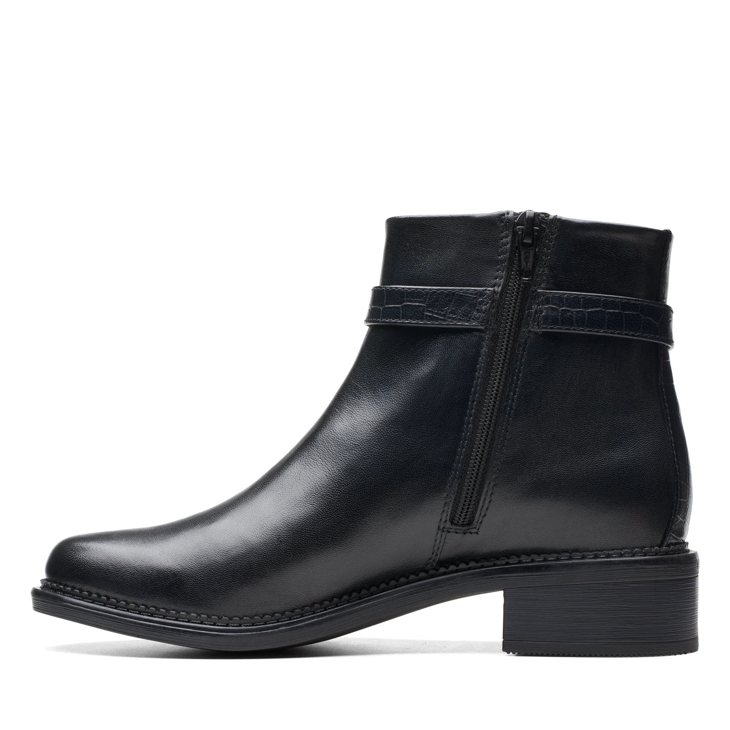Botines De La Marca Clarks Para Mujer Modelo Maye Grace Black Leather En Color Negro