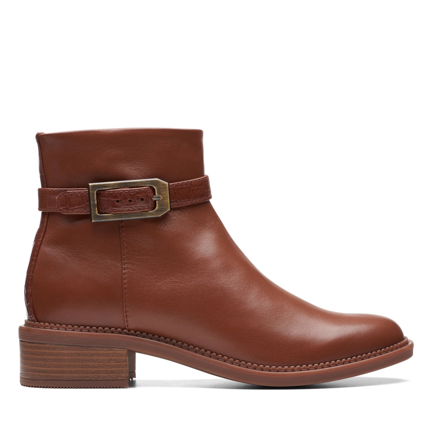 Botines De La Marca Clarks Para Mujer Modelo Maye Grace Tan Leather En Color Marrón