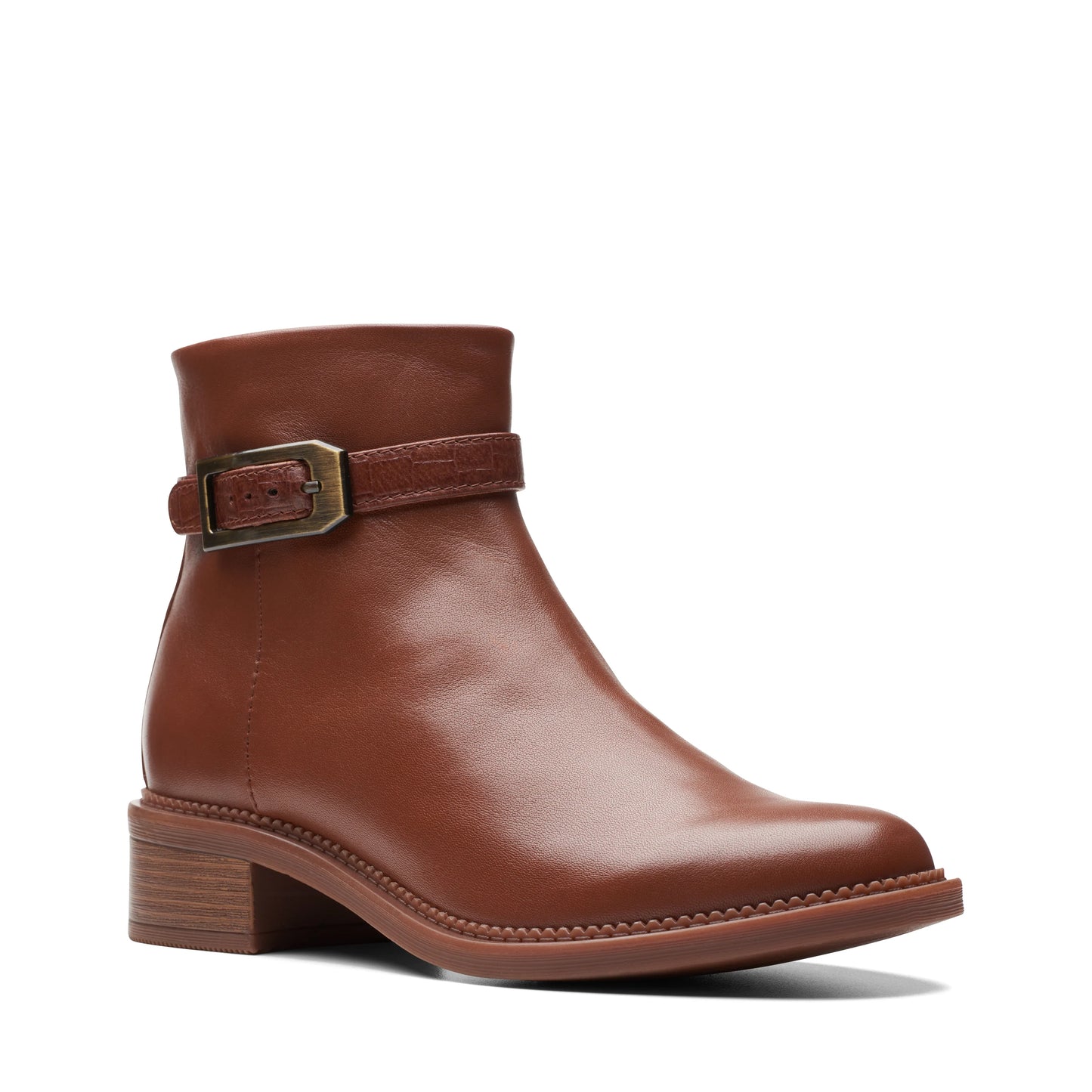 Botines De La Marca Clarks Para Mujer Modelo Maye Grace Tan Leather En Color Marrón