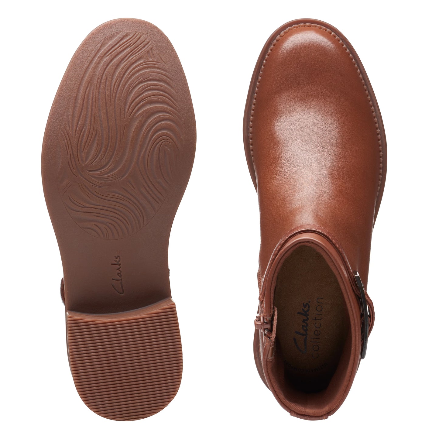 Botines De La Marca Clarks Para Mujer Modelo Maye Grace Tan Leather En Color Marrón